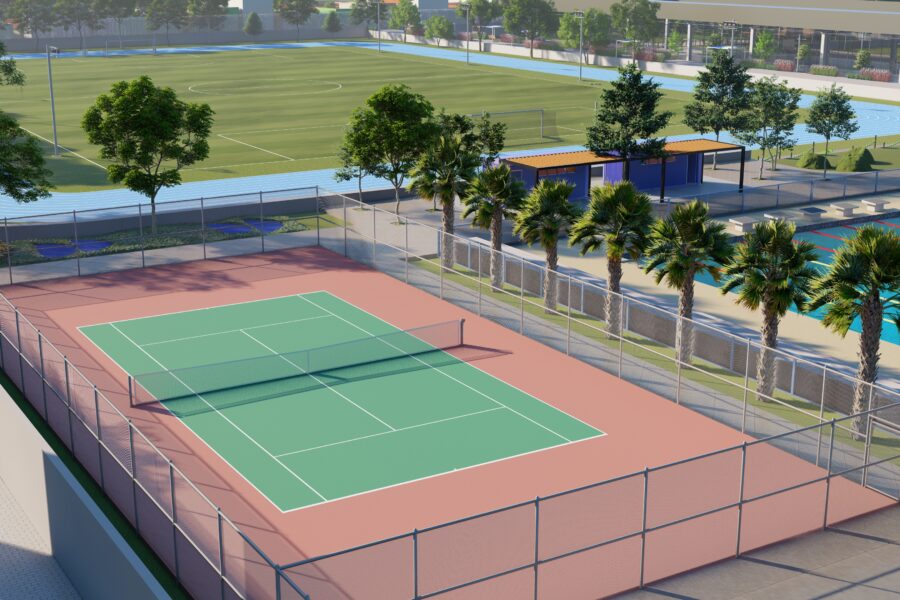 Quadra de tênis do Great International School
